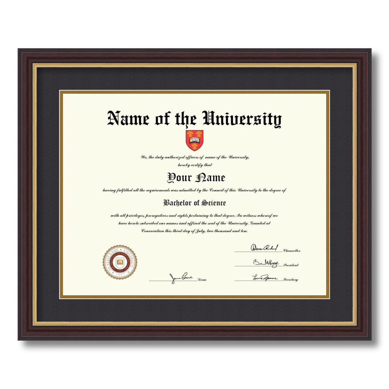 ArtToFrames 13x17 inch Diploma Frame - Framed with Black and Gold Mats, Comes with Regular Acrylic and Sawtooth Hanger for Wall Hanging (D-13x17)